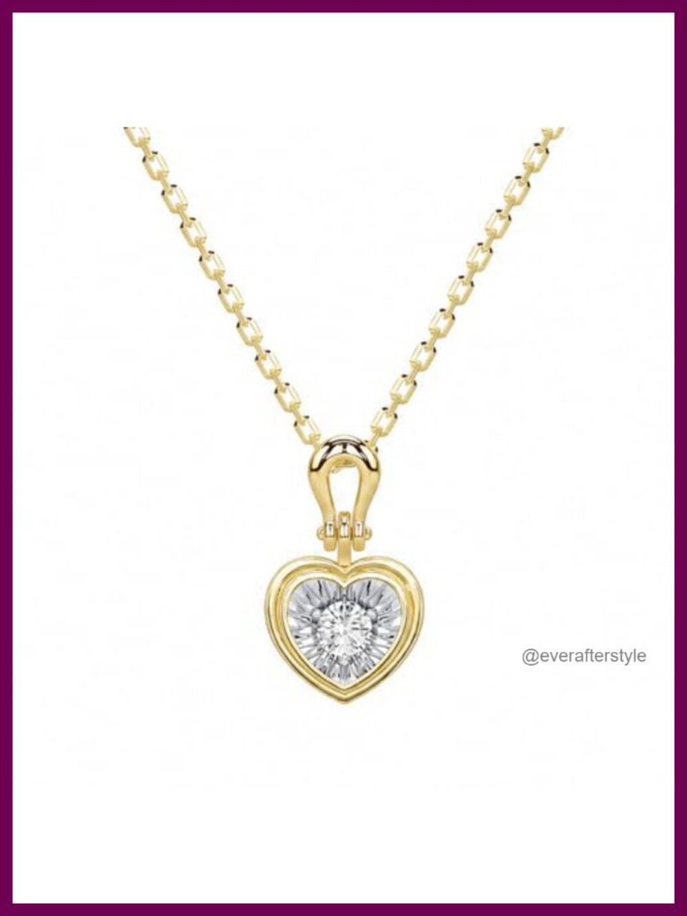 Lab Grown Diamond Pendant Necklace 925 Silver 18K Gold Plated 18 inch Chain